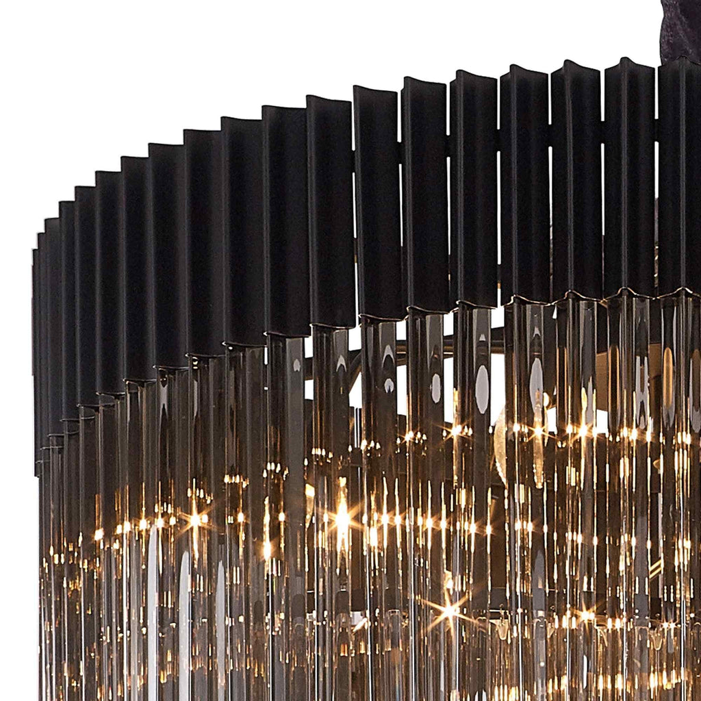 NL89969 Vienna 31 Light 7 Tier Round Pendant Matt Black Smoked
