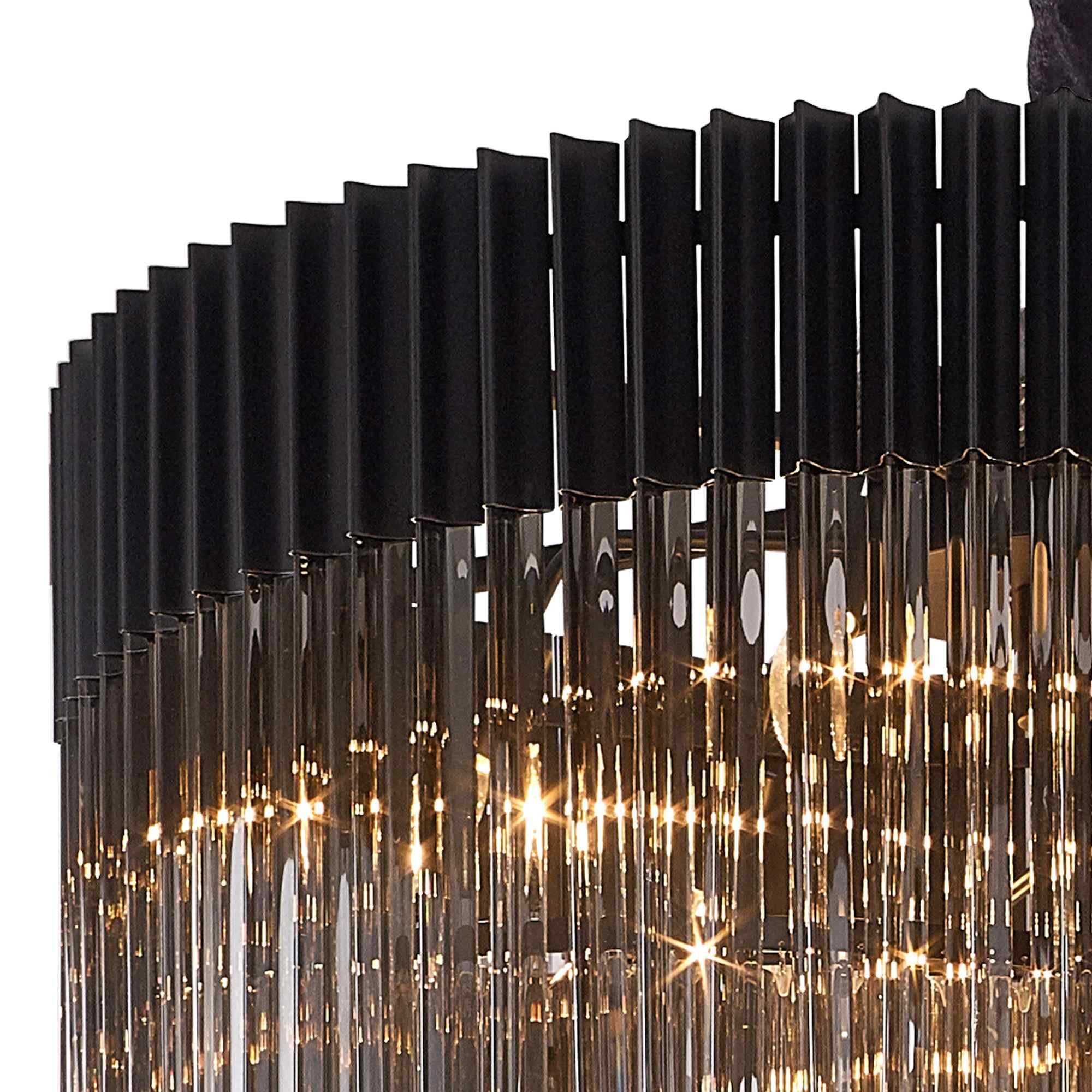 NL89969 Vienna 31 Light 7 Tier Round Pendant Matt Black Smoked