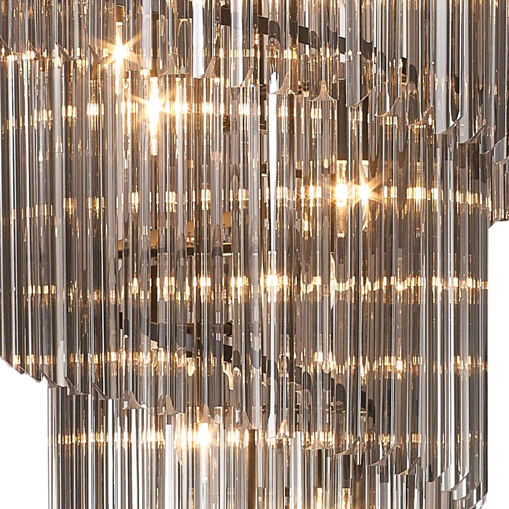 NL89969 Vienna 31 Light 7 Tier Round Pendant Matt Black Smoked
