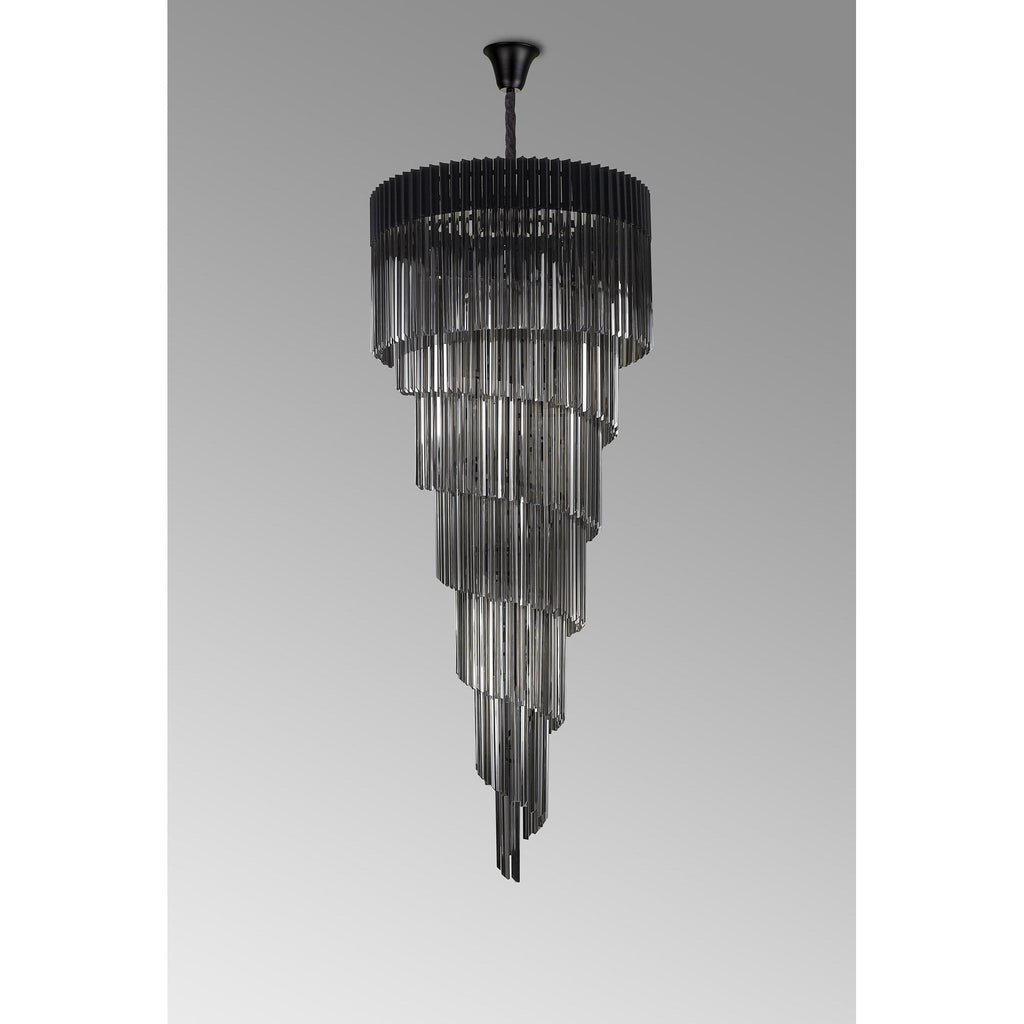 NL89969 Vienna 31 Light 7 Tier Round Pendant Matt Black Smoked