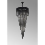 NL89969 Vienna 31 Light 7 Tier Round Pendant Matt Black Smoked