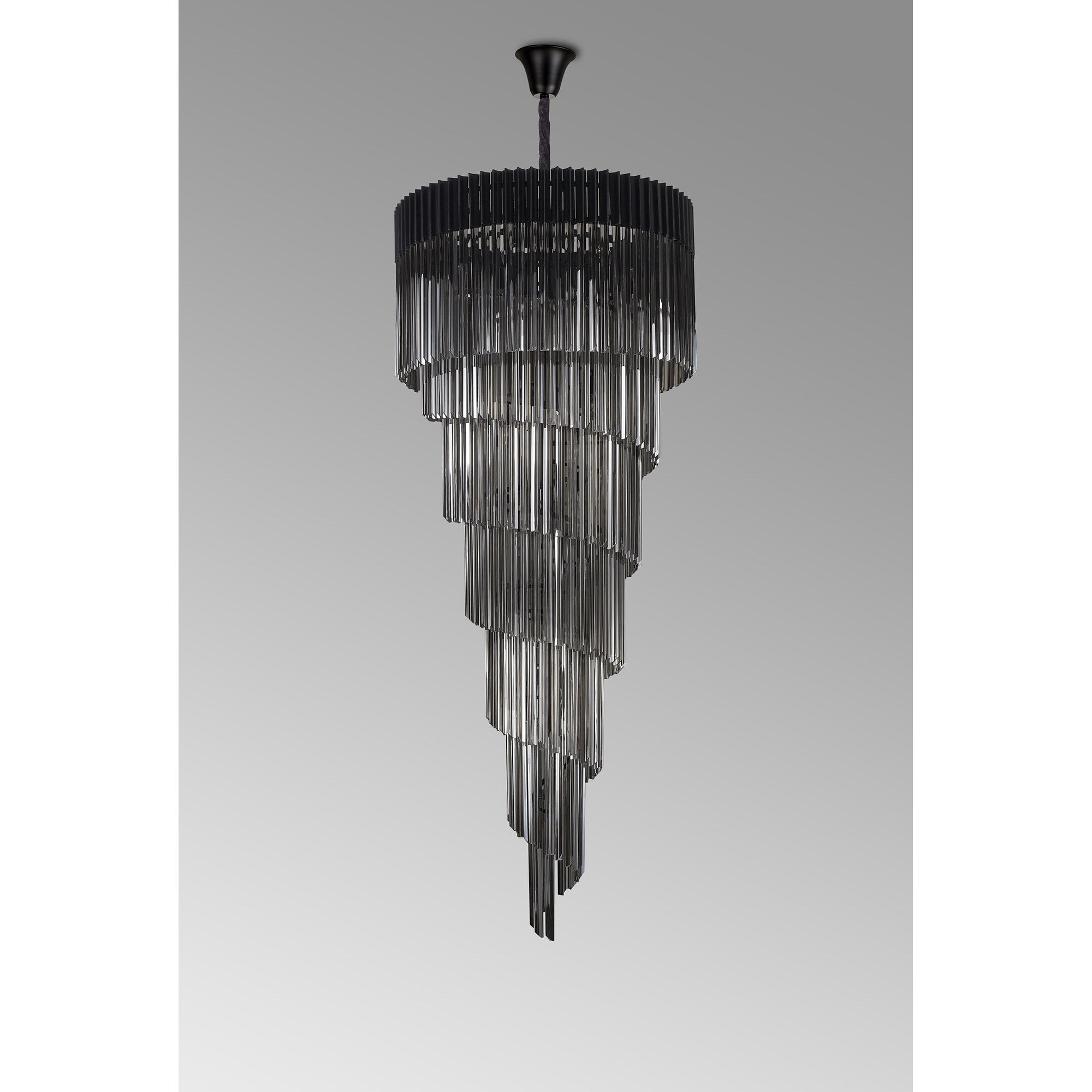 NL89969 Vienna 31 Light 7 Tier Round Pendant Matt Black Smoked