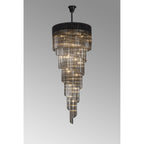 NL89969 Vienna 31 Light 7 Tier Round Pendant Matt Black Smoked