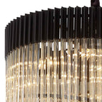 NL89979 Vienna 31 Light 7 Tier Round Pendant Matt Black Cognac