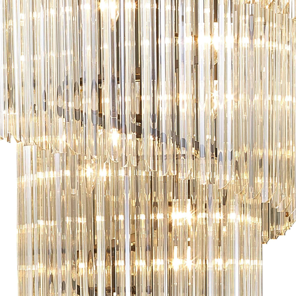 NL89979 Vienna 31 Light 7 Tier Round Pendant Matt Black Cognac