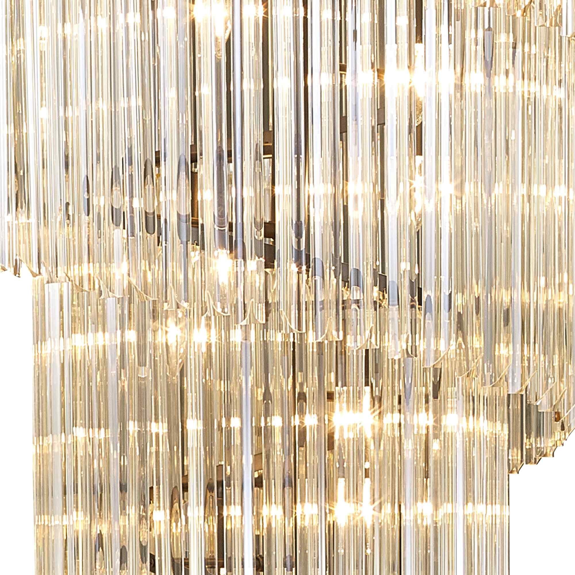 NL89979 Vienna 31 Light 7 Tier Round Pendant Matt Black Cognac