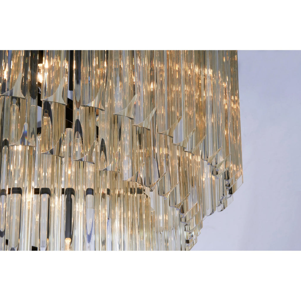 NL89979 Vienna 31 Light 7 Tier Round Pendant Matt Black Cognac