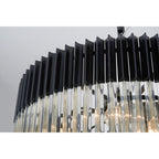 NL89979 Vienna 31 Light 7 Tier Round Pendant Matt Black Cognac