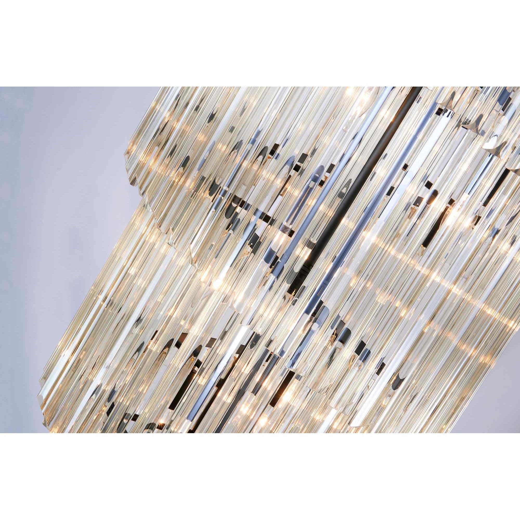 NL89979 Vienna 31 Light 7 Tier Round Pendant Matt Black Cognac