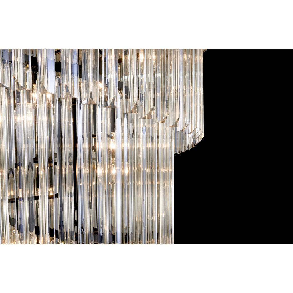NL89979 Vienna 31 Light 7 Tier Round Pendant Matt Black Cognac