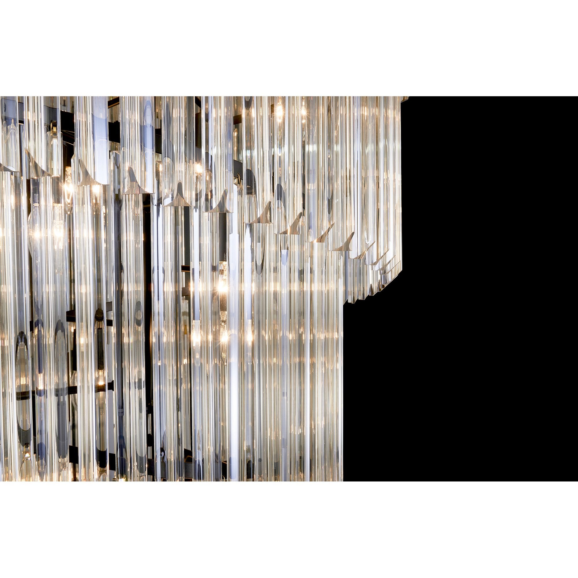 NL89979 Vienna 31 Light 7 Tier Round Pendant Matt Black Cognac