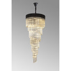 NL89979 Vienna 31 Light 7 Tier Round Pendant Matt Black Cognac
