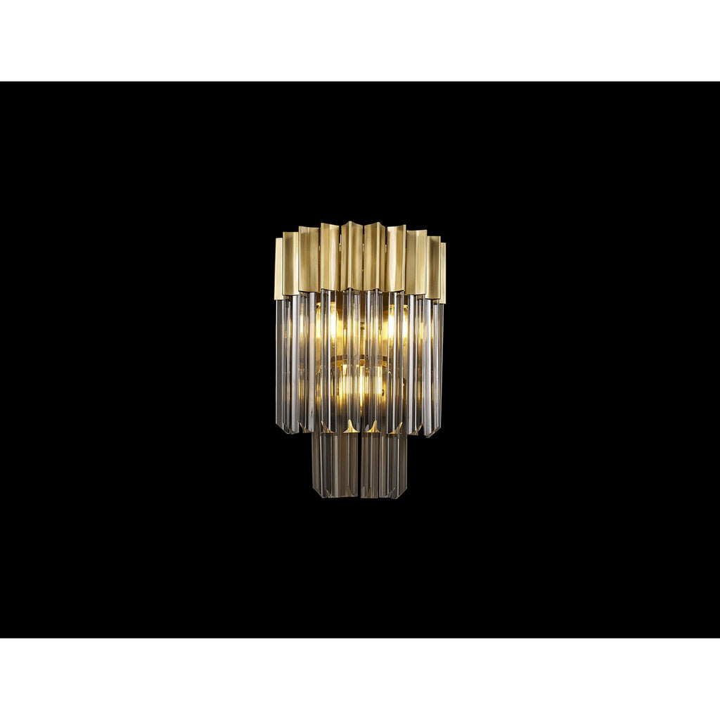 NL89989 Vienna 3 Light Wall Light Brass Smoked