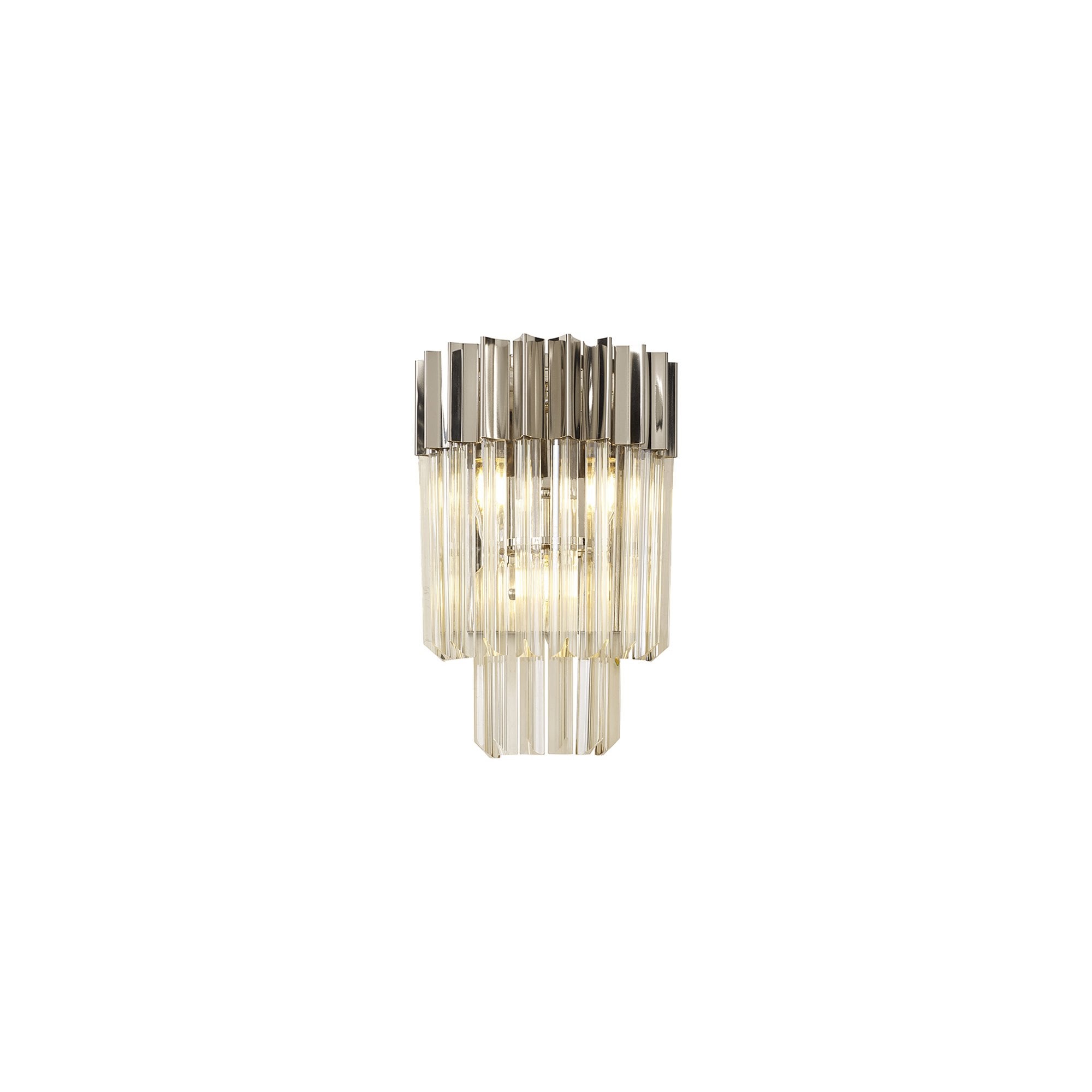 NL90009 Vienna 3 Light Wall Light Polished Nickel Cognac