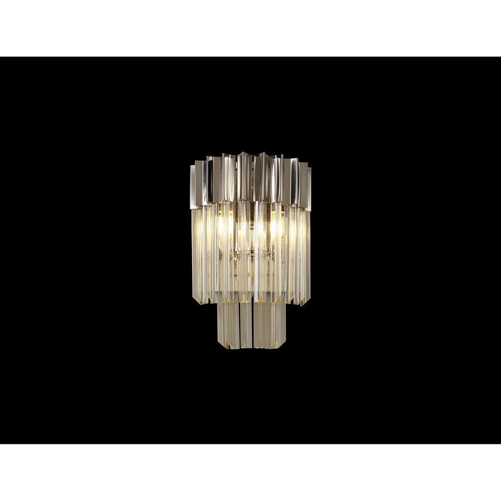 NL90009 Vienna 3 Light Wall Light Polished Nickel Cognac