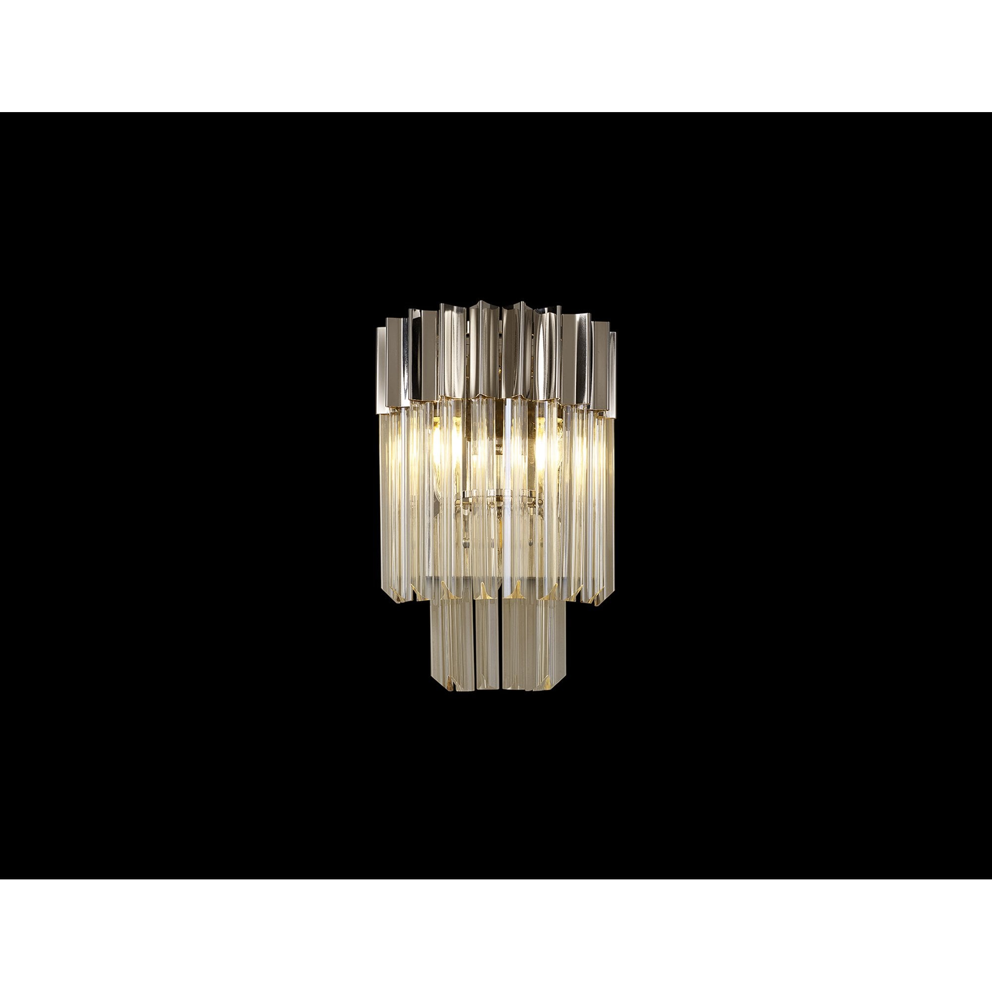 NL90009 Vienna 3 Light Wall Light Polished Nickel Cognac