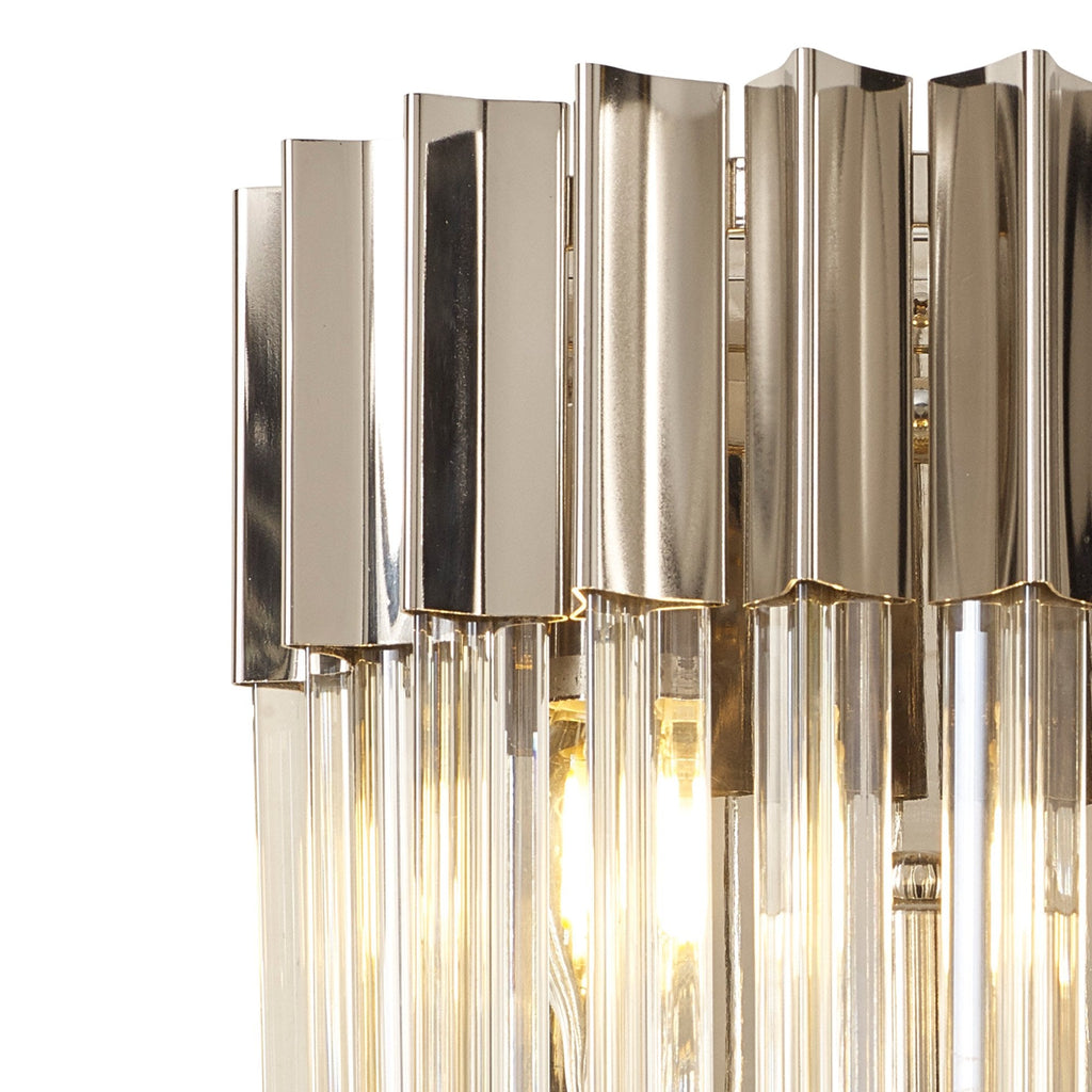 NL90009 Vienna 3 Light Wall Light Polished Nickel Cognac