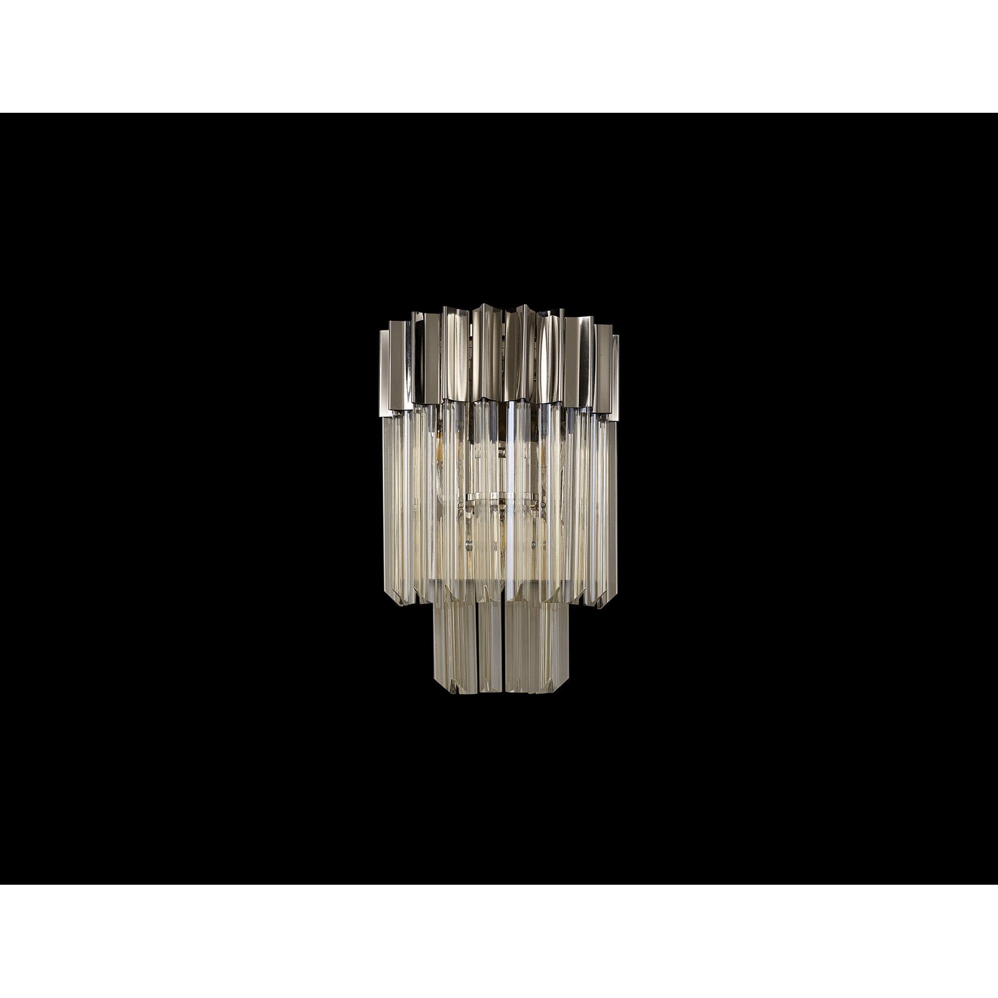 NL90009 Vienna 3 Light Wall Light Polished Nickel Cognac