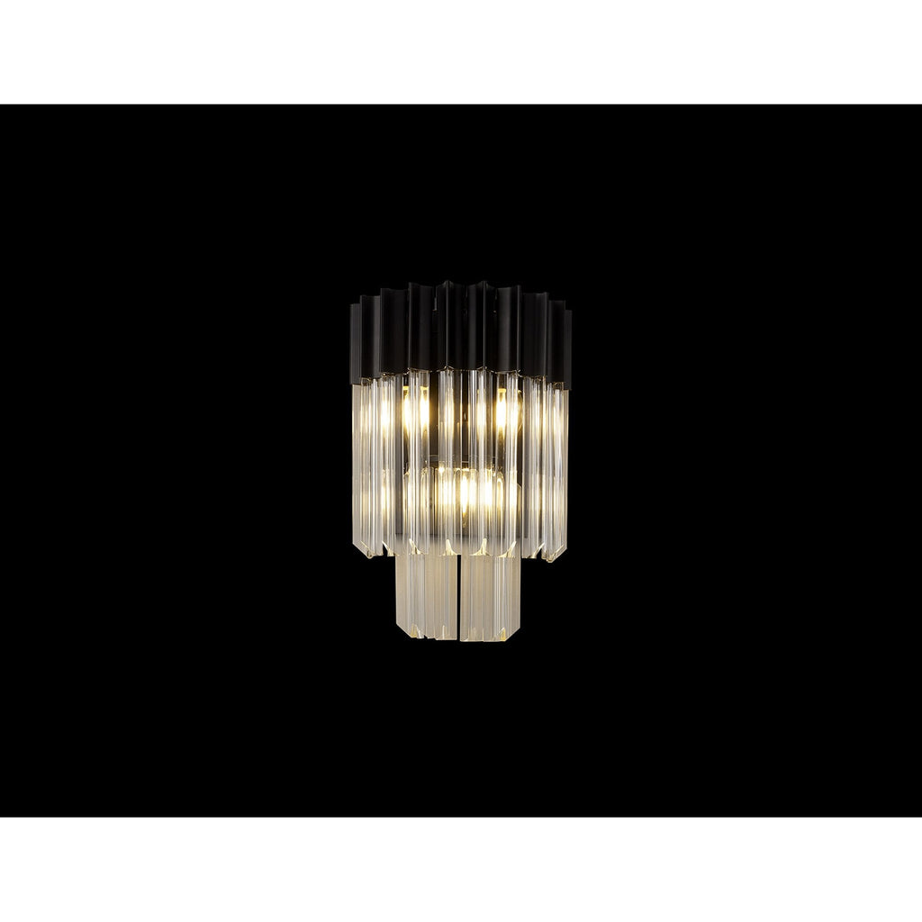 NL90019 Vienna 3 Light Wall Light Matt Black Clear
