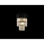 NL90019 Vienna 3 Light Wall Light Matt Black Clear