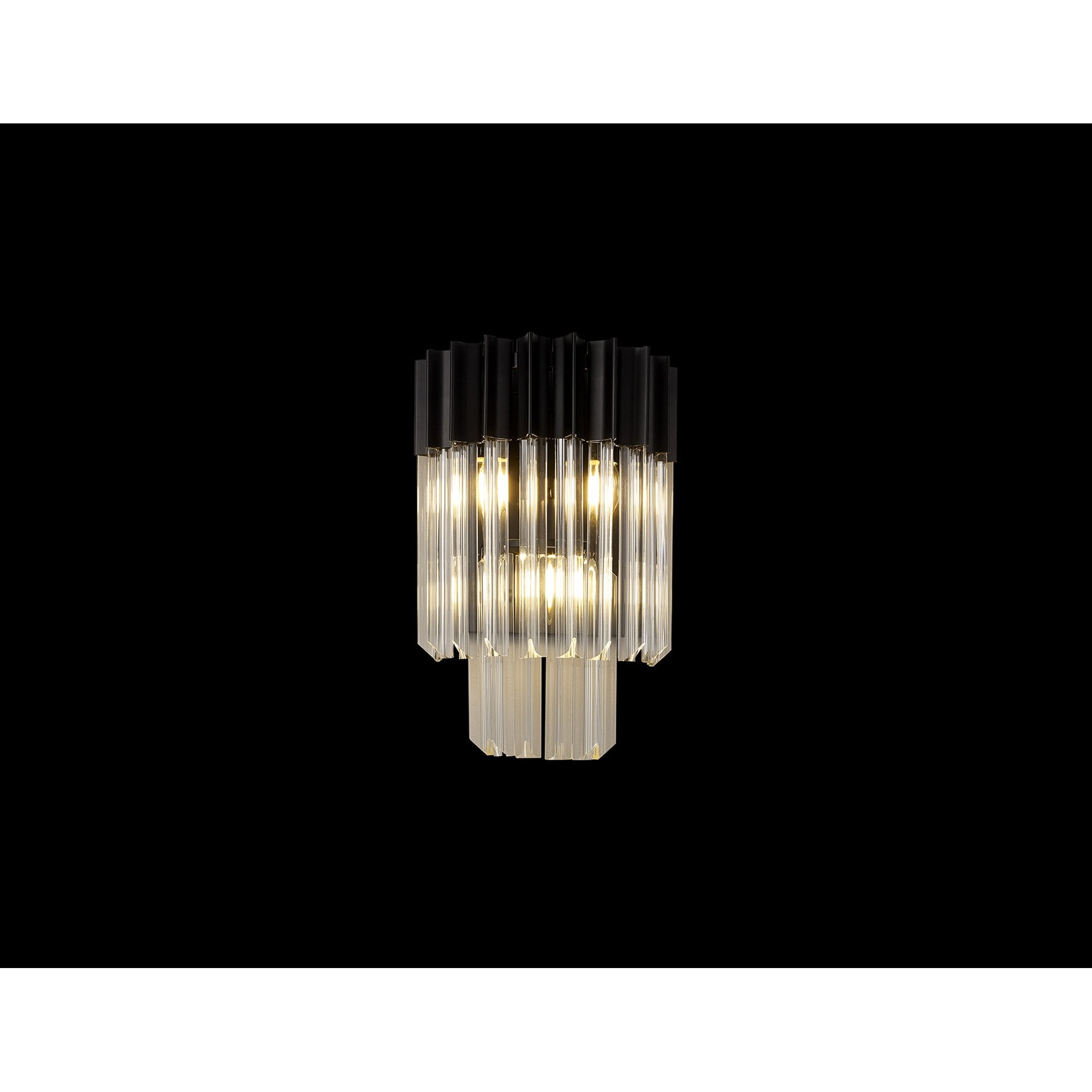 NL90019 Vienna 3 Light Wall Light Matt Black Clear