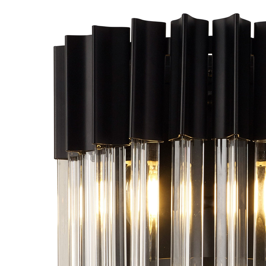 NL90019 Vienna 3 Light Wall Light Matt Black Clear