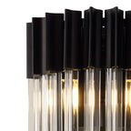 NL90019 Vienna 3 Light Wall Light Matt Black Clear