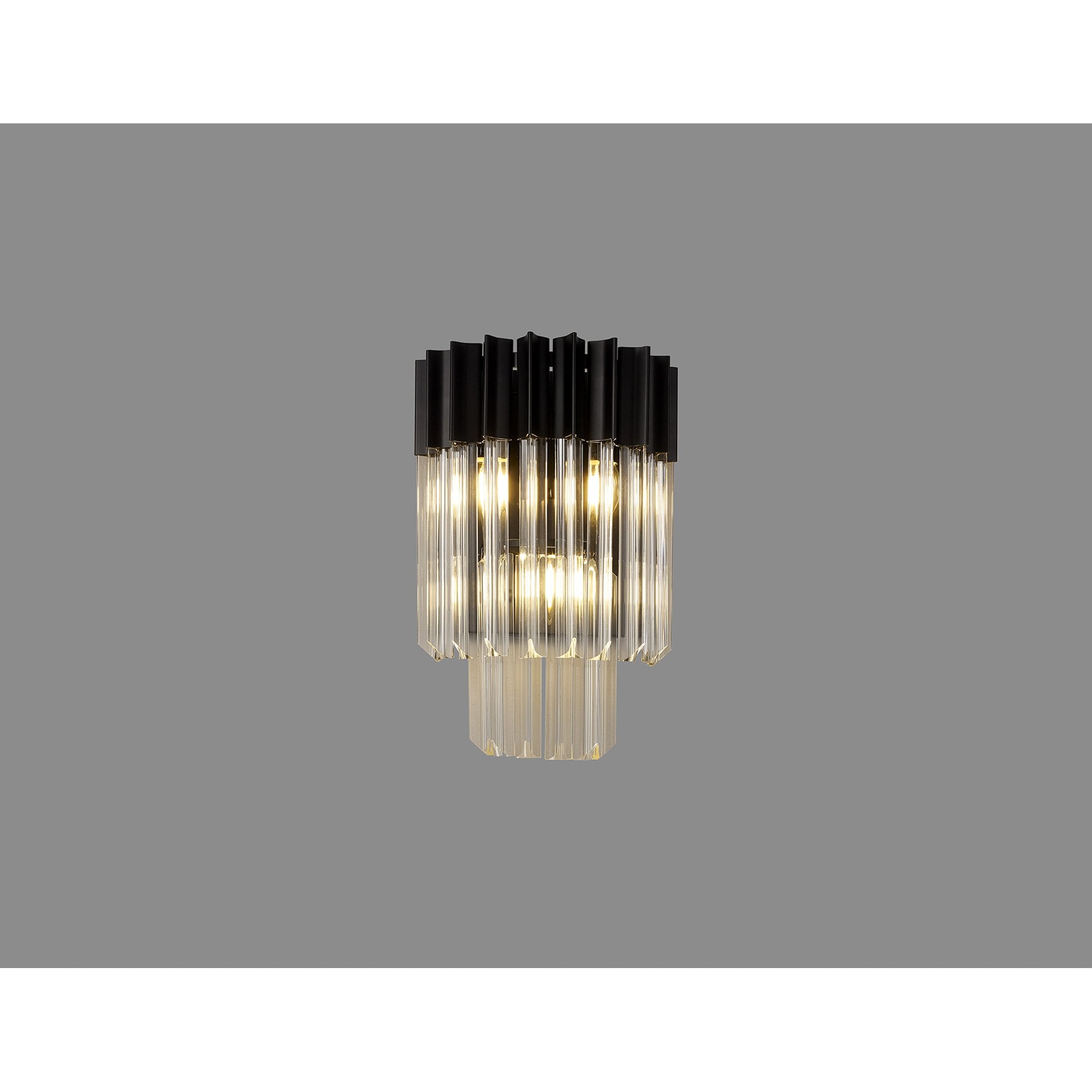 NL90019 Vienna 3 Light Wall Light Matt Black Clear
