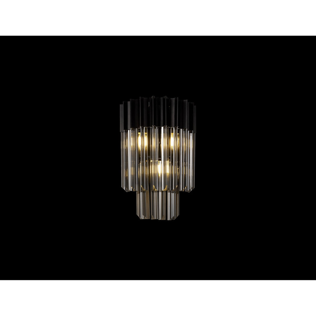 NL90029 Vienna 3 Light Wall Light Matt Black Smoked