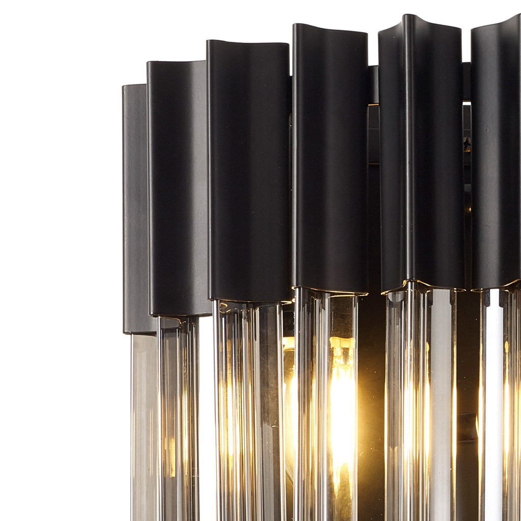 NL90029 Vienna 3 Light Wall Light Matt Black Smoked