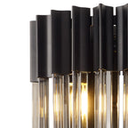 NL90029 Vienna 3 Light Wall Light Matt Black Smoked