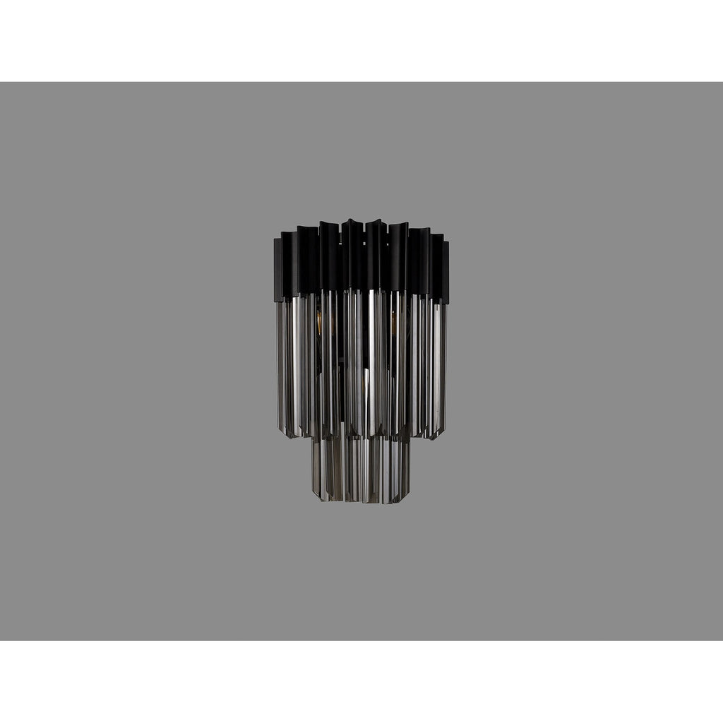 NL90029 Vienna 3 Light Wall Light Matt Black Smoked