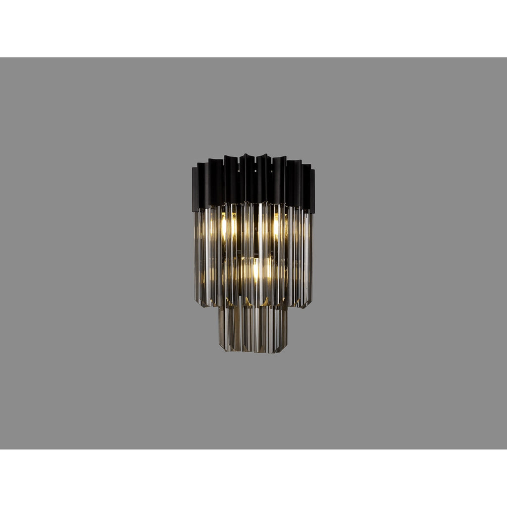 NL90029 Vienna 3 Light Wall Light Matt Black Smoked