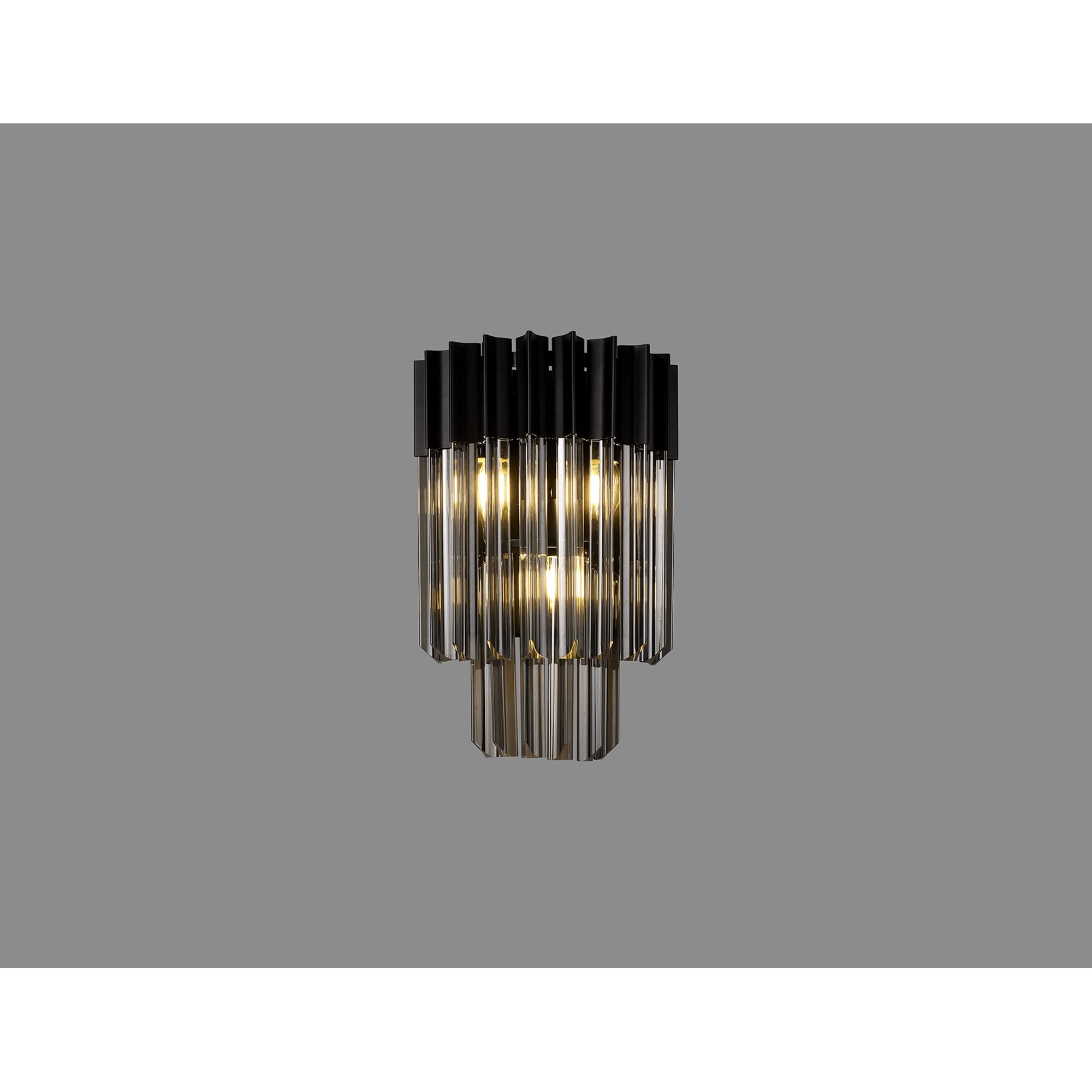 NL90029 Vienna 3 Light Wall Light Matt Black Smoked