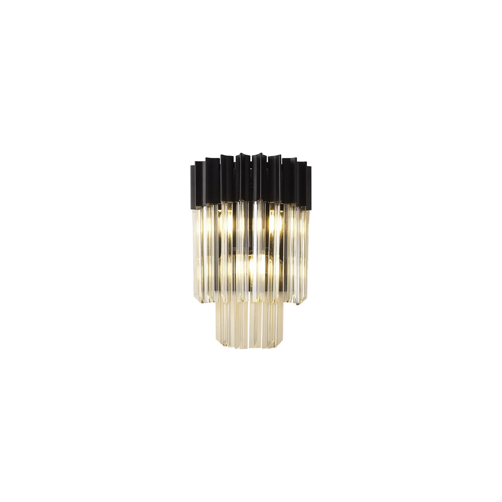 NL90039 Vienna  3 Light Wall Light Matt Black Cognac