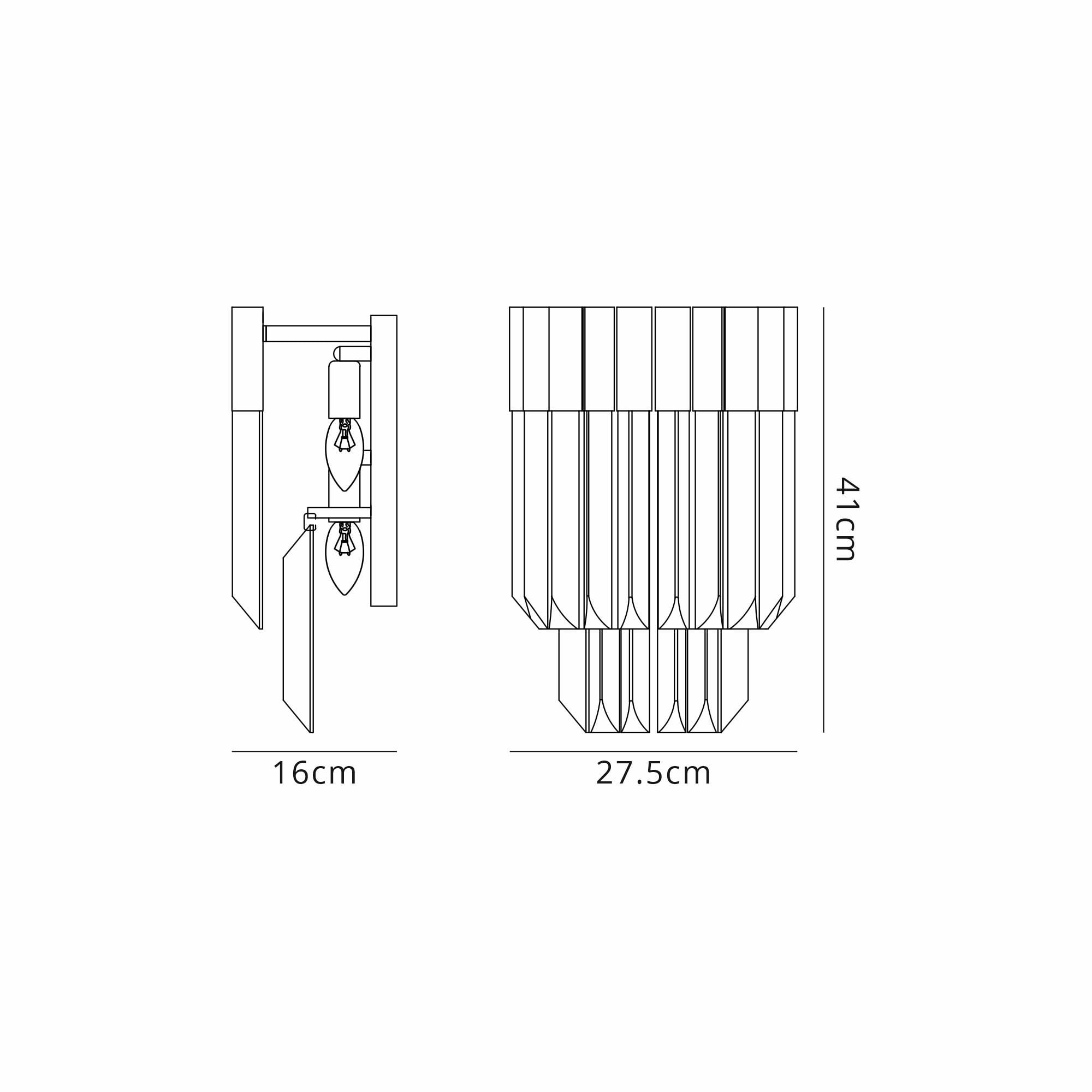 NL90039 Vienna  3 Light Wall Light Matt Black Cognac
