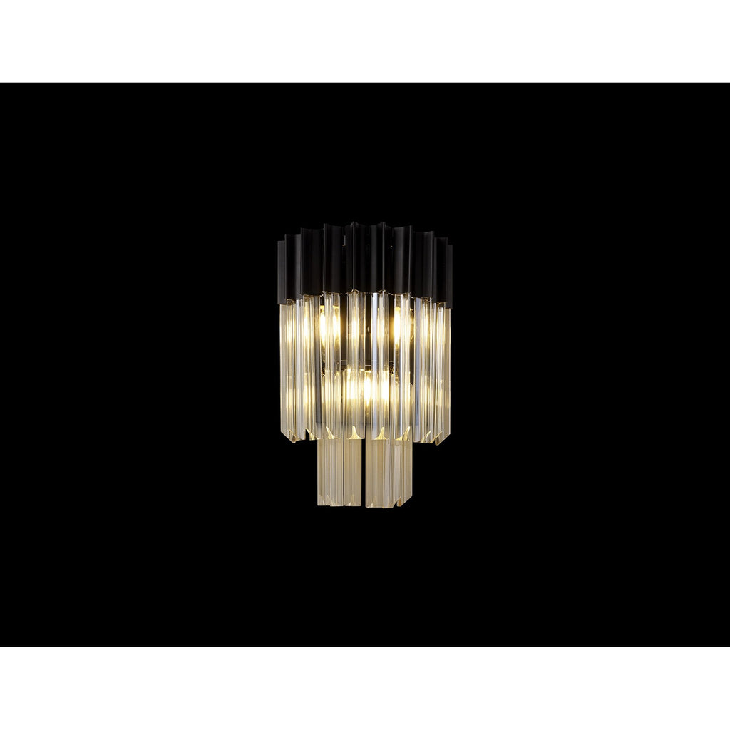 NL90039 Vienna  3 Light Wall Light Matt Black Cognac