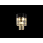 NL90039 Vienna  3 Light Wall Light Matt Black Cognac