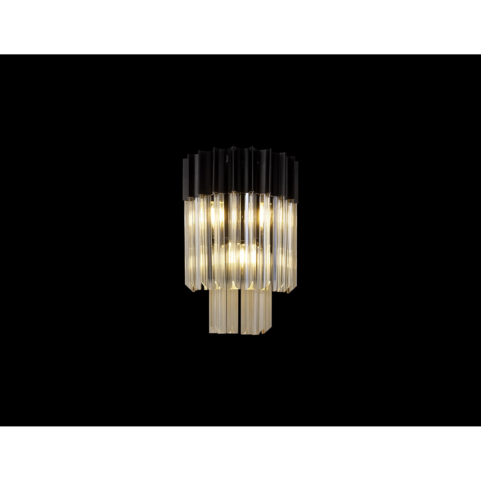 NL90039 Vienna  3 Light Wall Light Matt Black Cognac