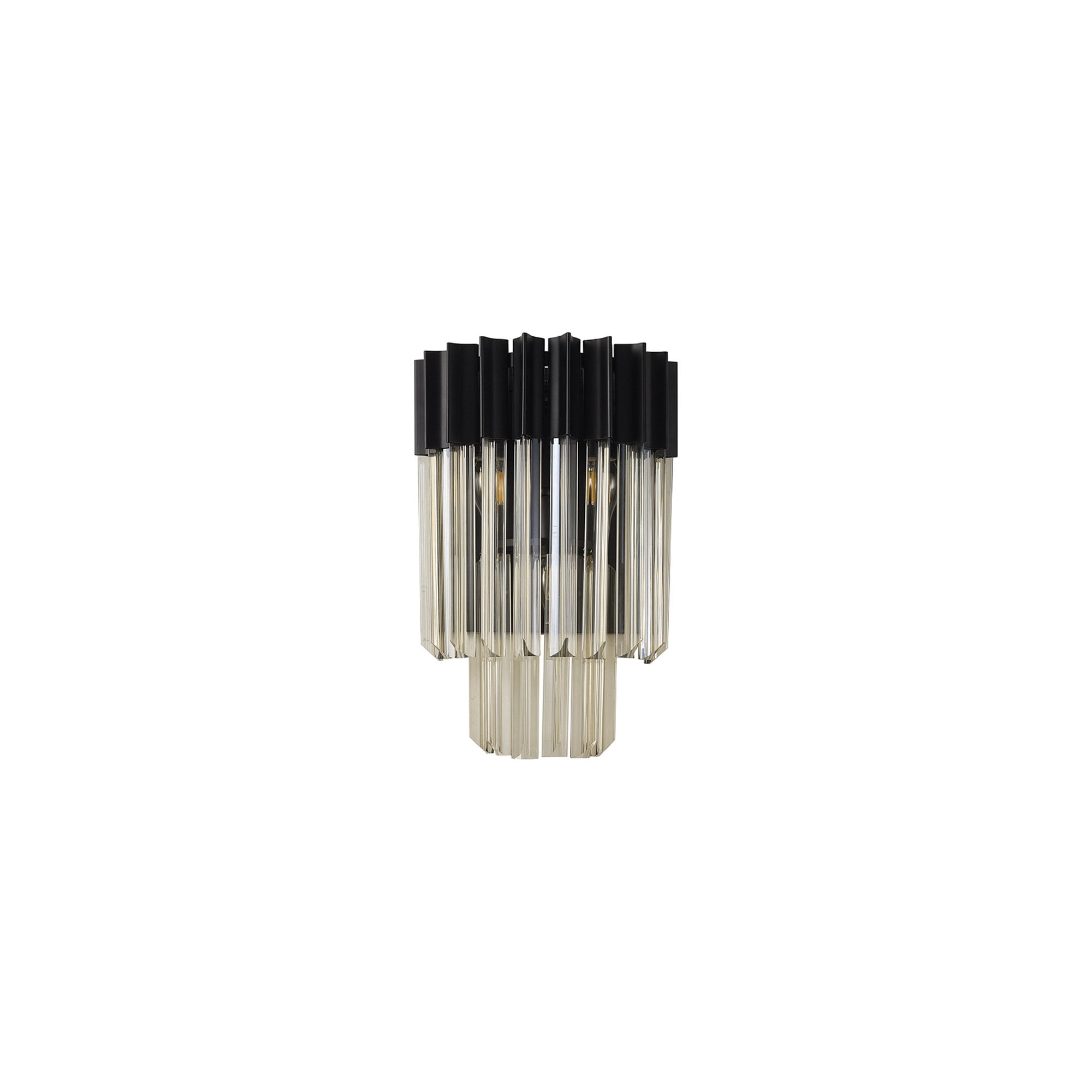 NL90039 Vienna  3 Light Wall Light Matt Black Cognac
