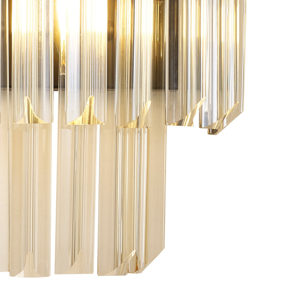 NL90039 Vienna  3 Light Wall Light Matt Black Cognac