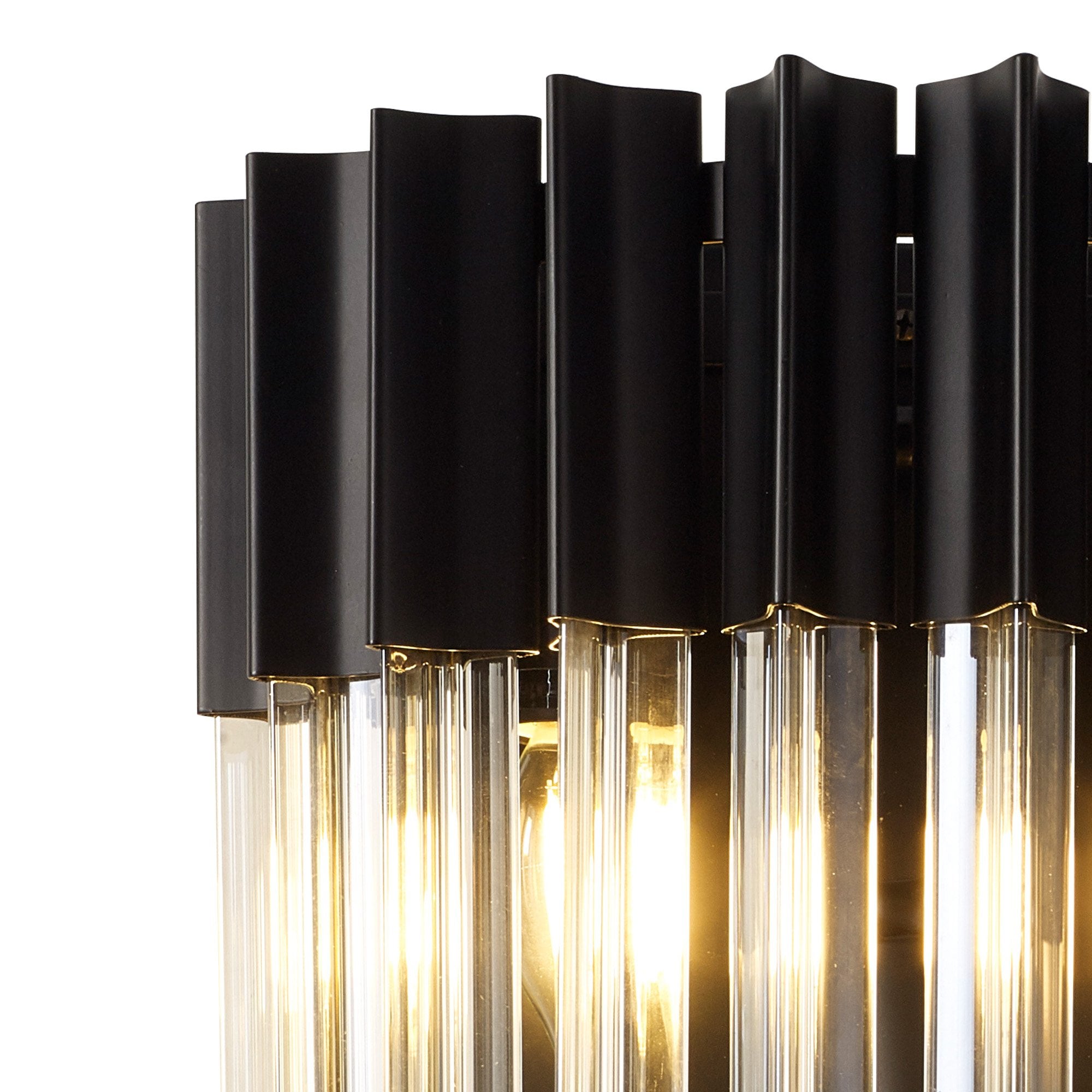 NL90039 Vienna  3 Light Wall Light Matt Black Cognac