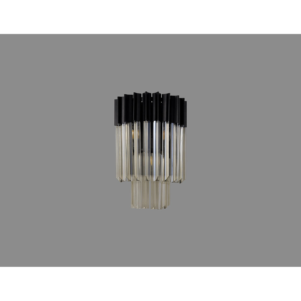 NL90039 Vienna  3 Light Wall Light Matt Black Cognac