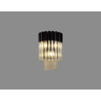 NL90039 Vienna  3 Light Wall Light Matt Black Cognac