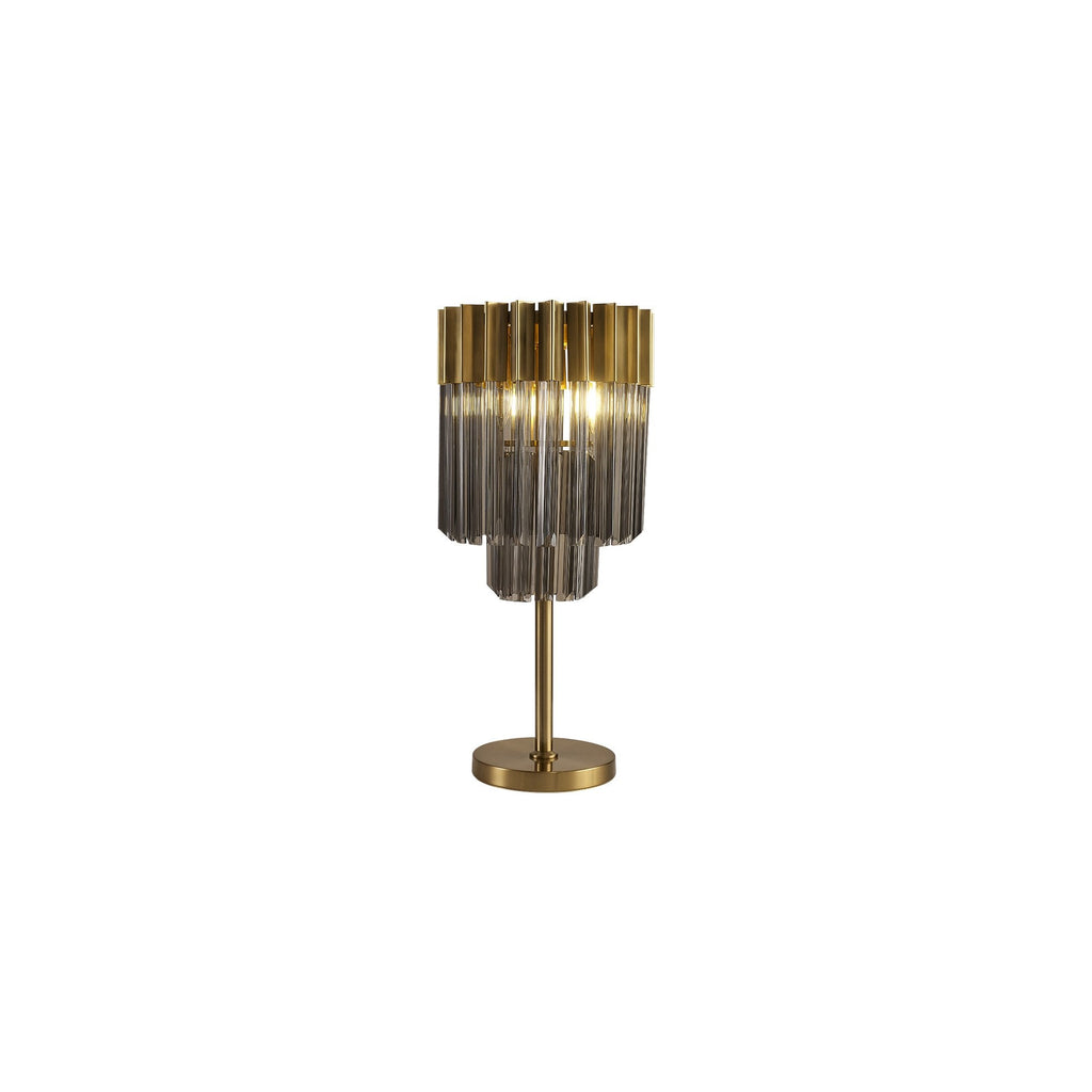 NL90049 Vienna 3 Light Table Lamp Brass Smoked