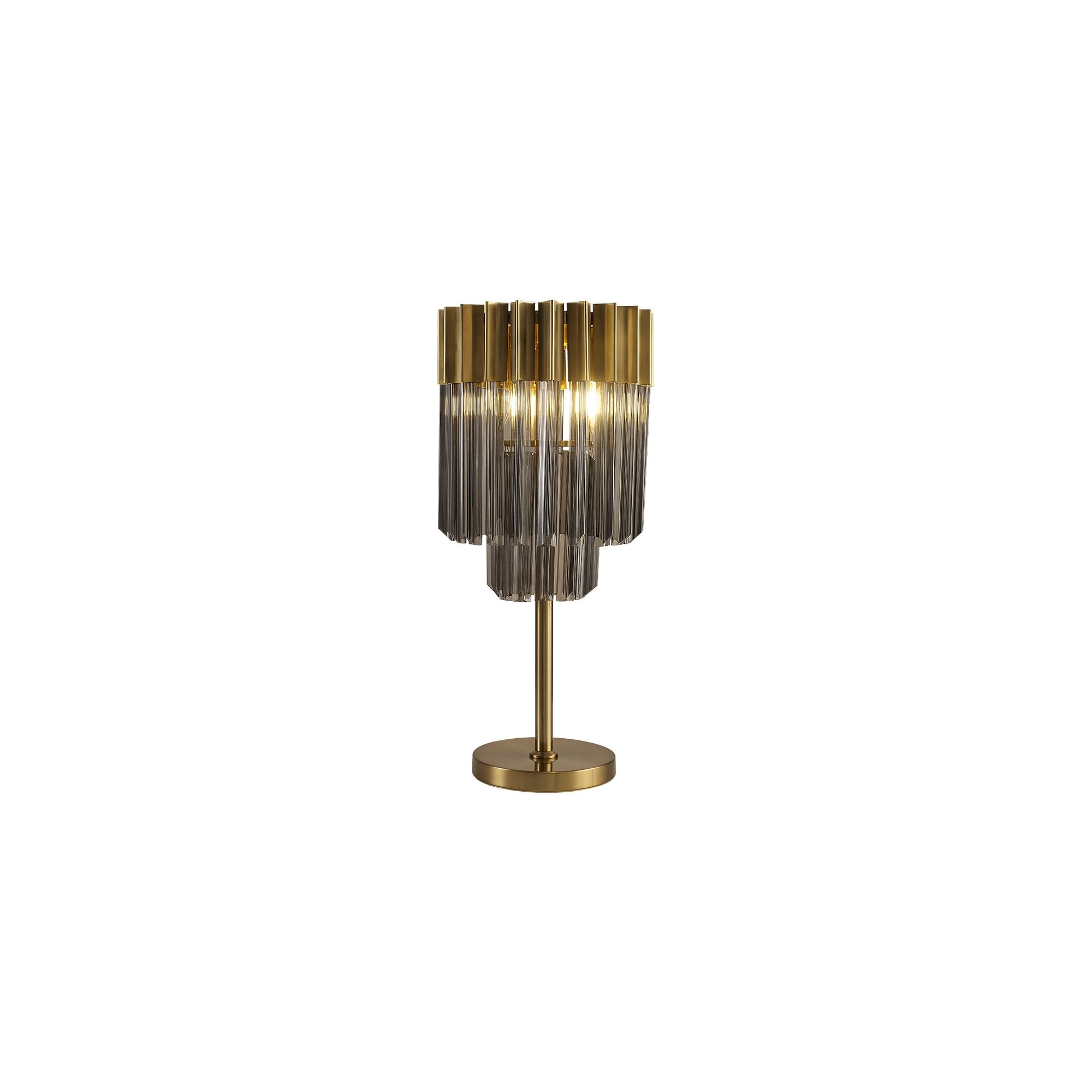 NL90049 Vienna 3 Light Table Lamp Brass Smoked