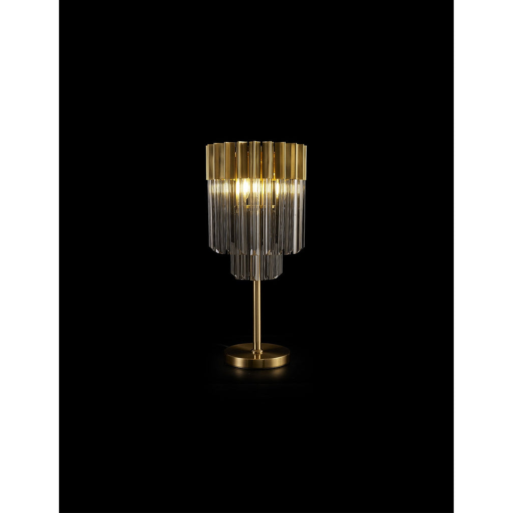 NL90049 Vienna 3 Light Table Lamp Brass Smoked