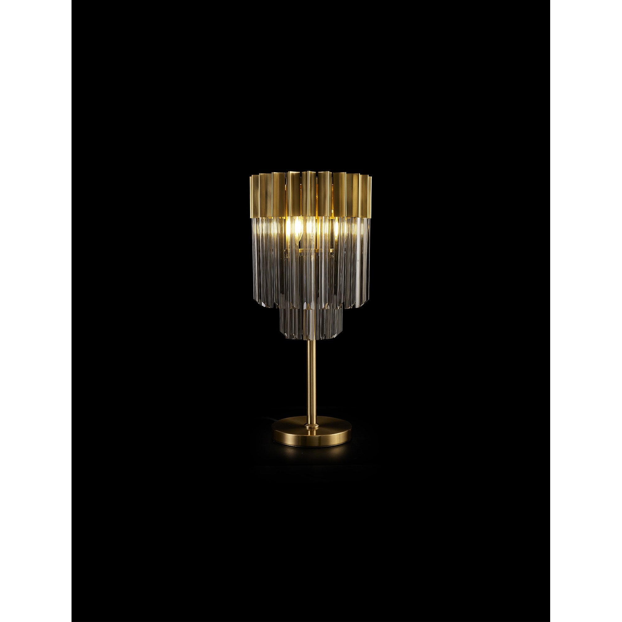 NL90049 Vienna 3 Light Table Lamp Brass Smoked