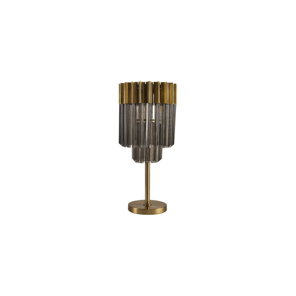 NL90049 Vienna 3 Light Table Lamp Brass Smoked