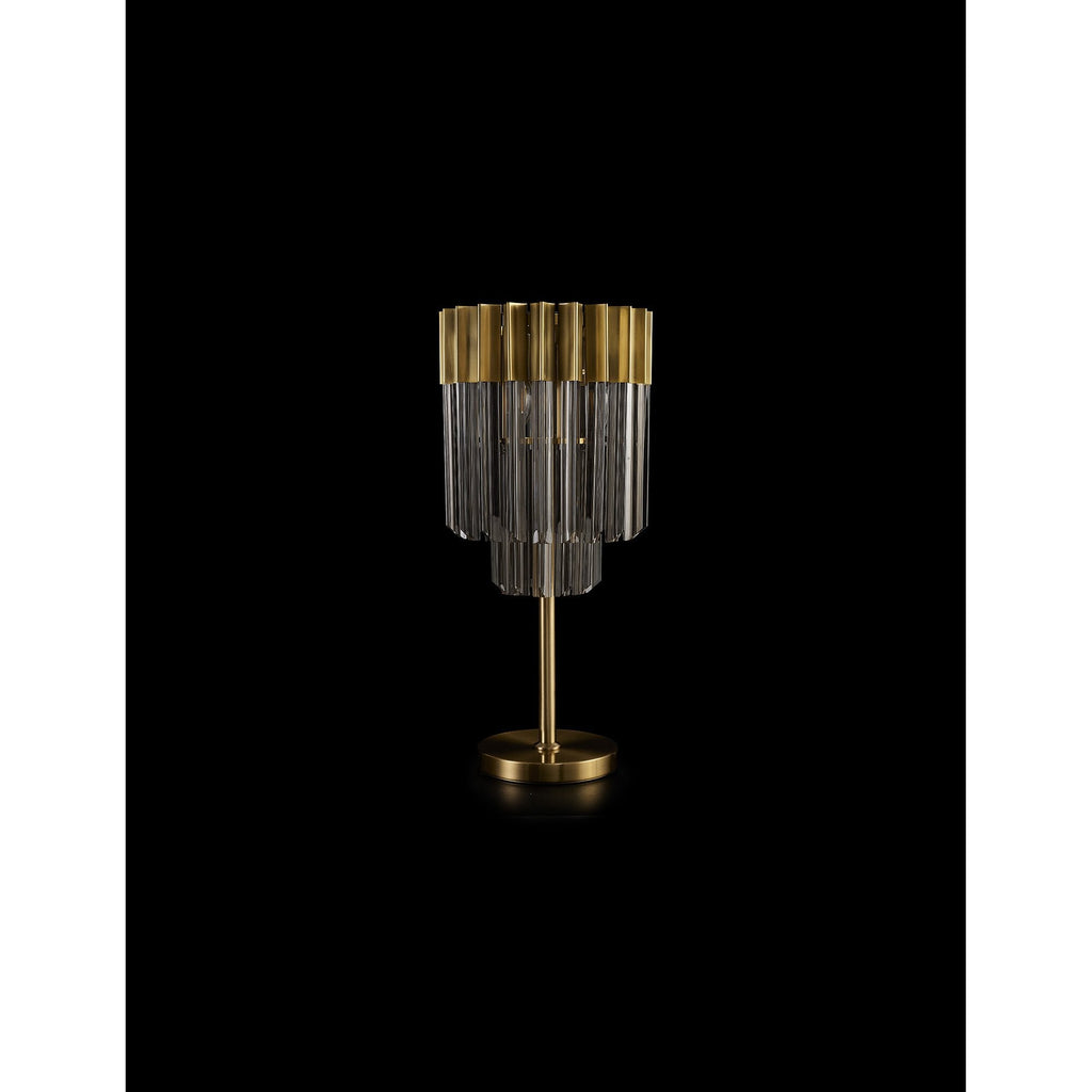 NL90049 Vienna 3 Light Table Lamp Brass Smoked